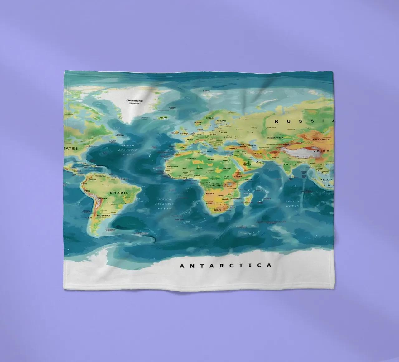 Weltkarte Fleecedecke von Aiden Garcia