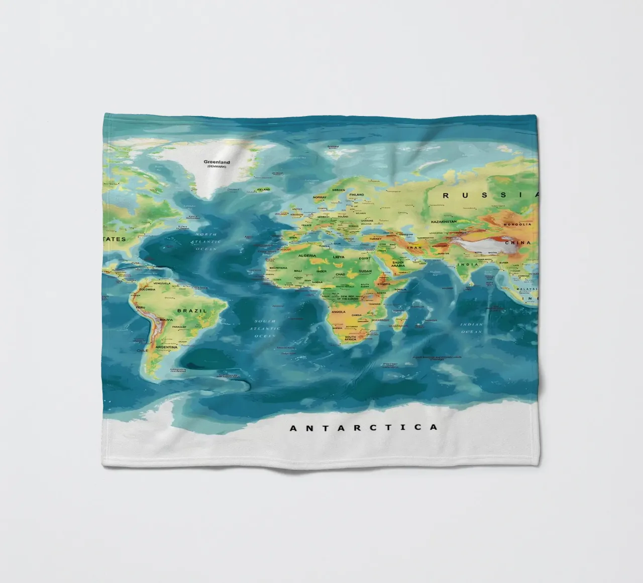 Weltkarte Fleecedecke von Aiden Garcia
