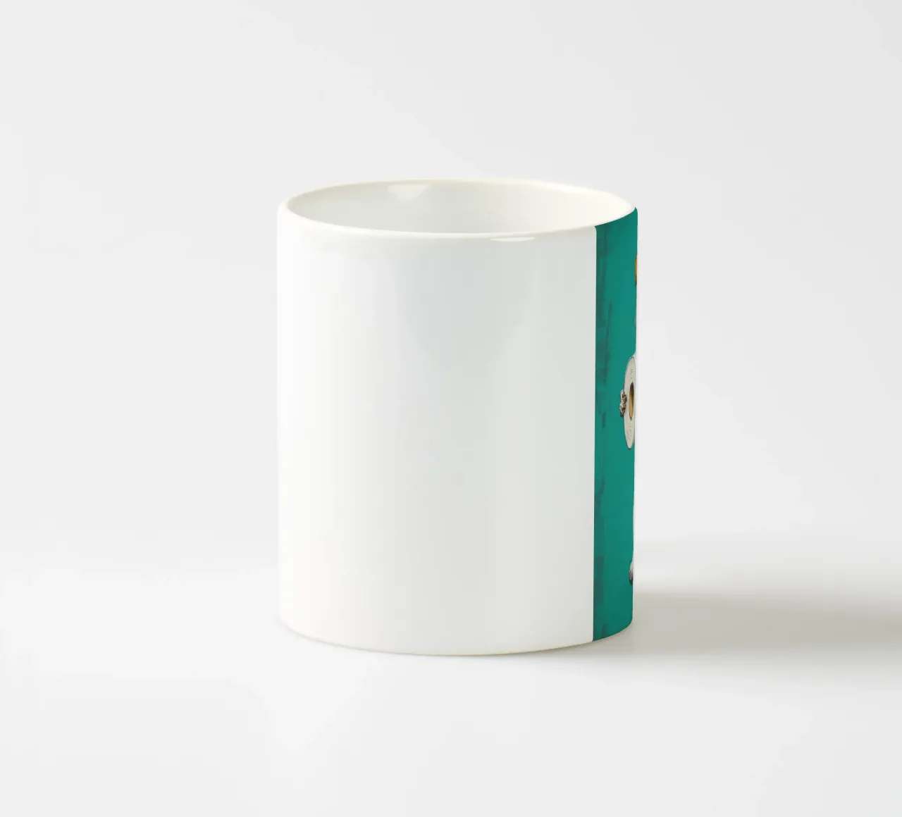 Cane che tiene in mano la carta igienica tazza in ceramica da Adrian Patel