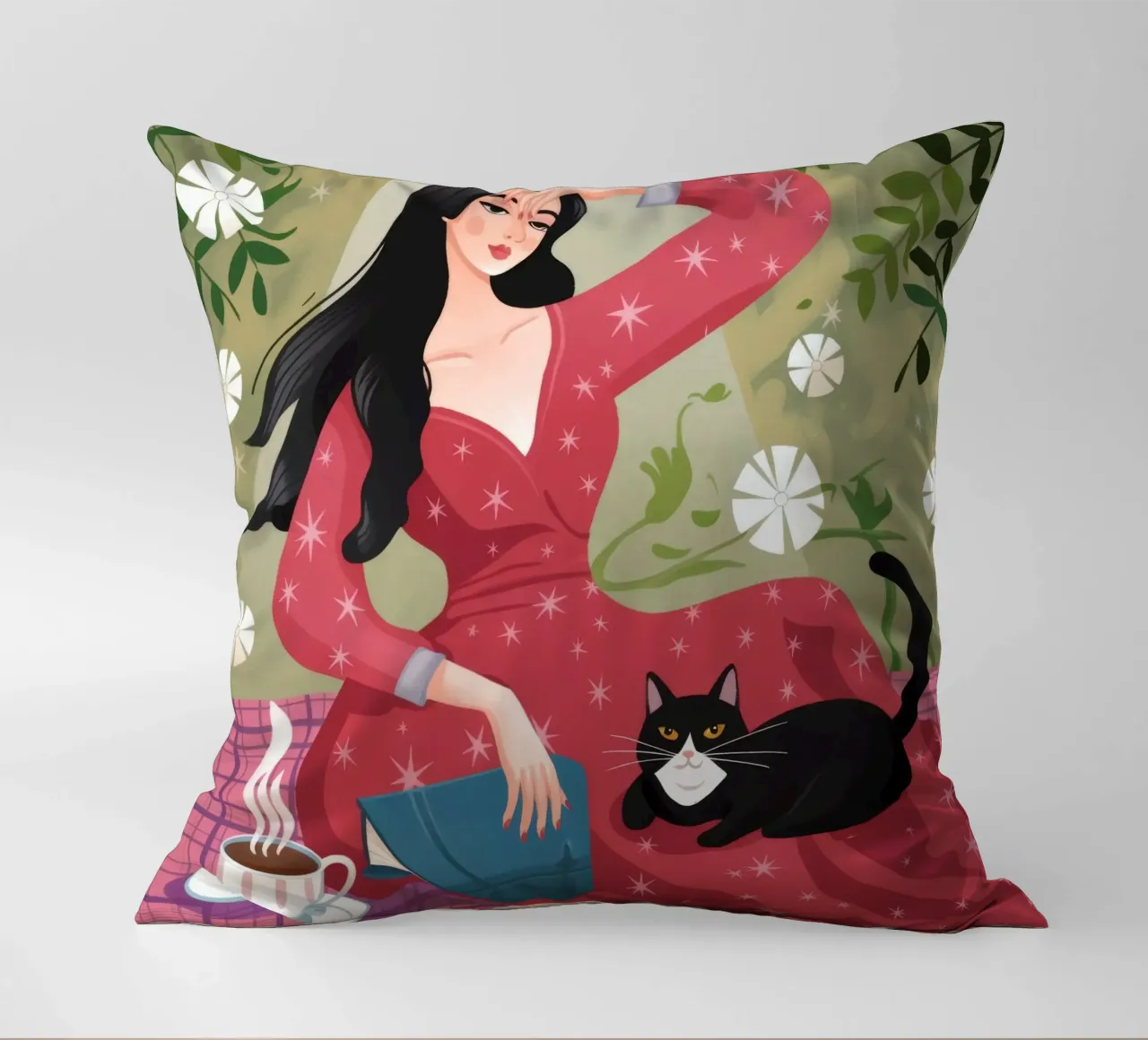 Escapade dans un jardin serein coussin de Lumina Vision