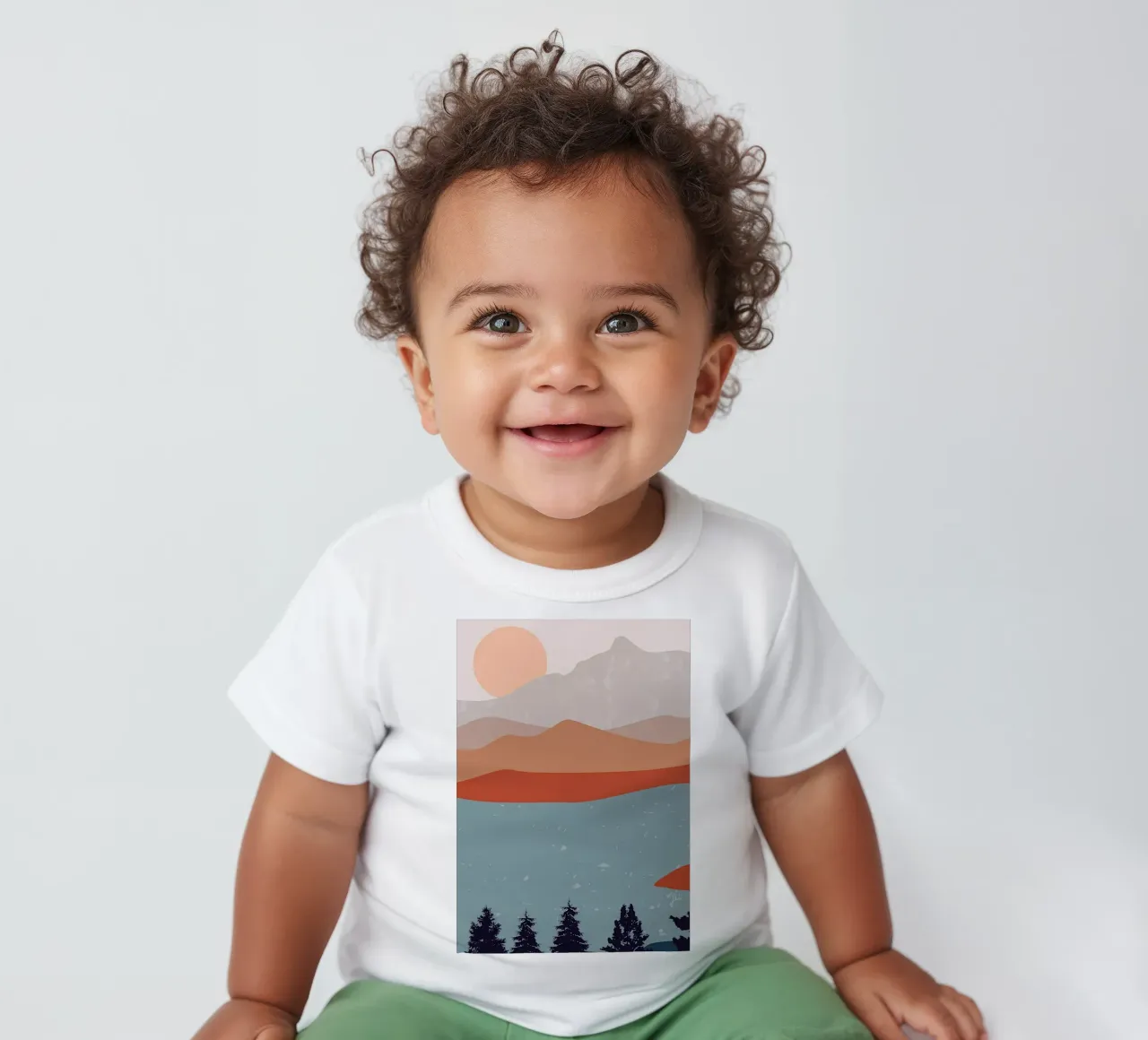 Sunrise river landscapes baby t-shirt by Bartosz Powalka
