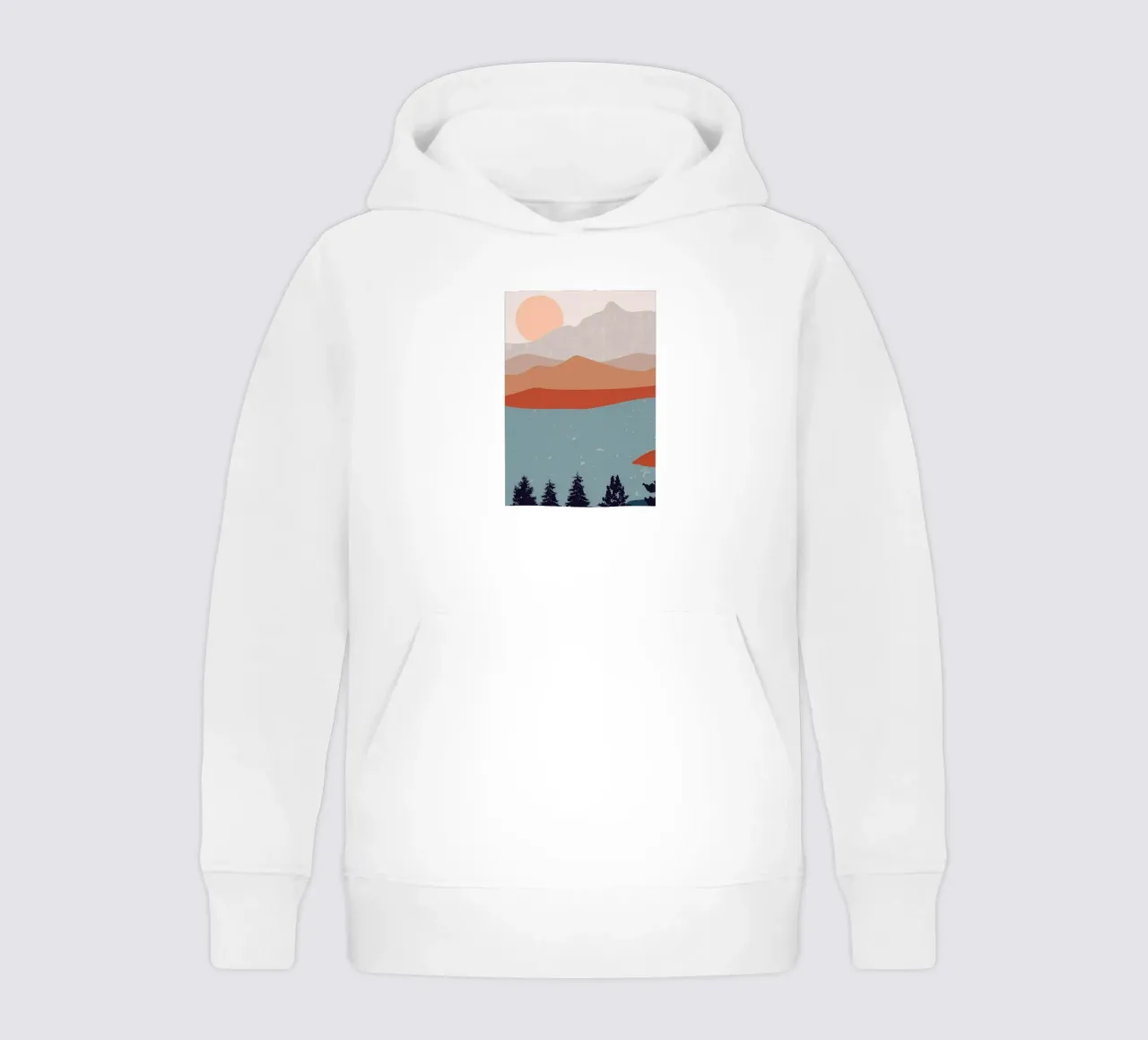 Sunrise river landscapes kids hoodie by Bartosz Powalka