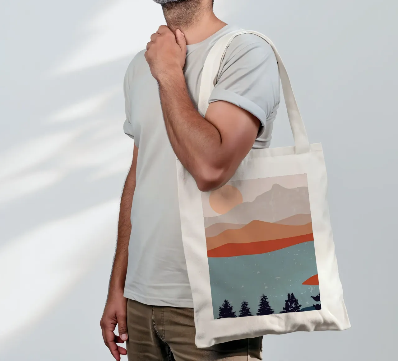 Sunrise river landscapes tote bag by Bartosz Powalka