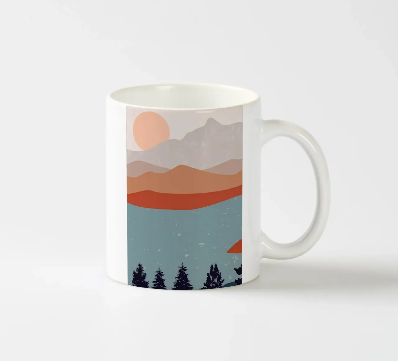 Paesaggi fluviali all'alba tazza in ceramica da Bartosz Powalka