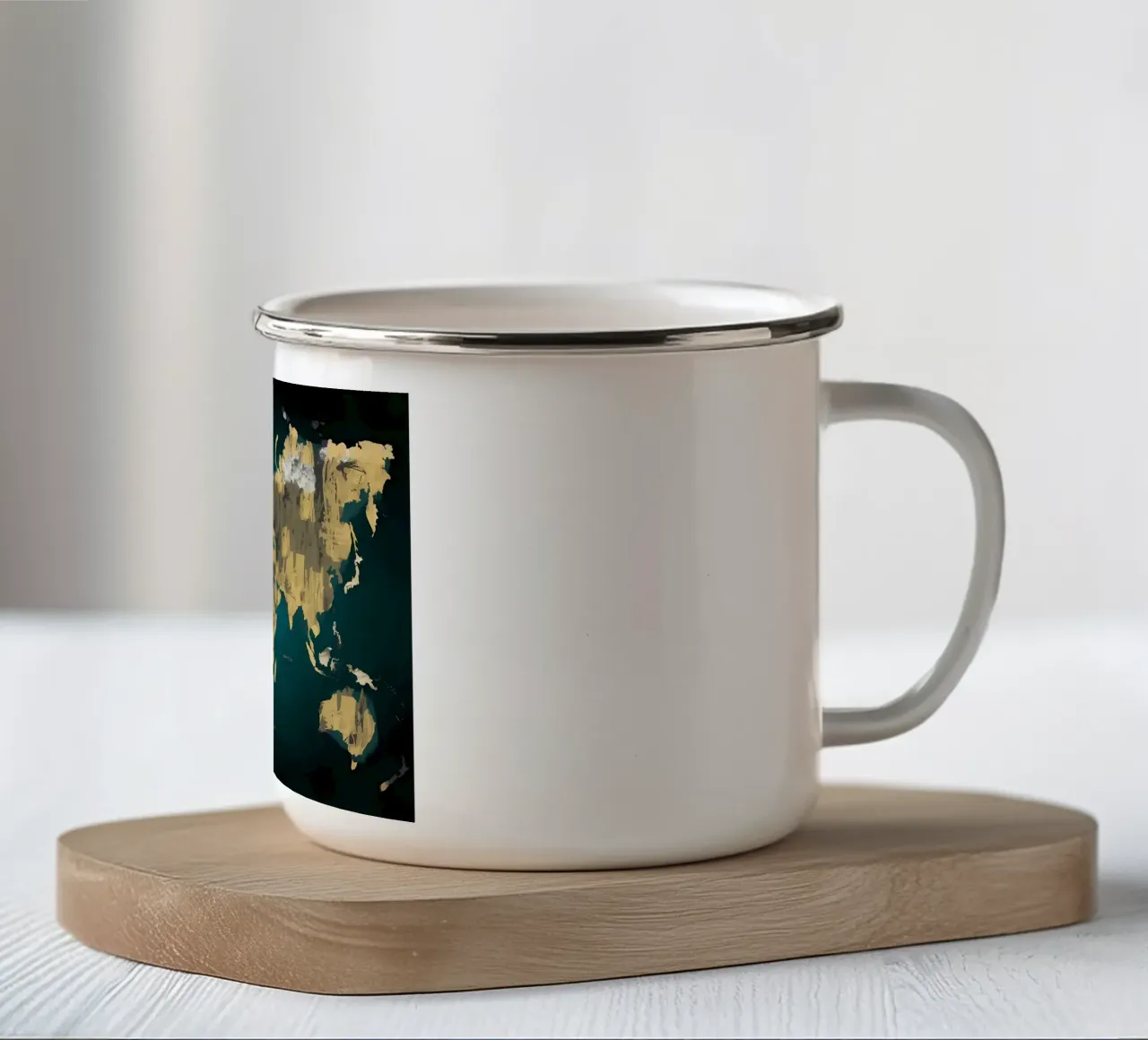 mappa del mondo 1 tazza in smalto da Aiden Garcia