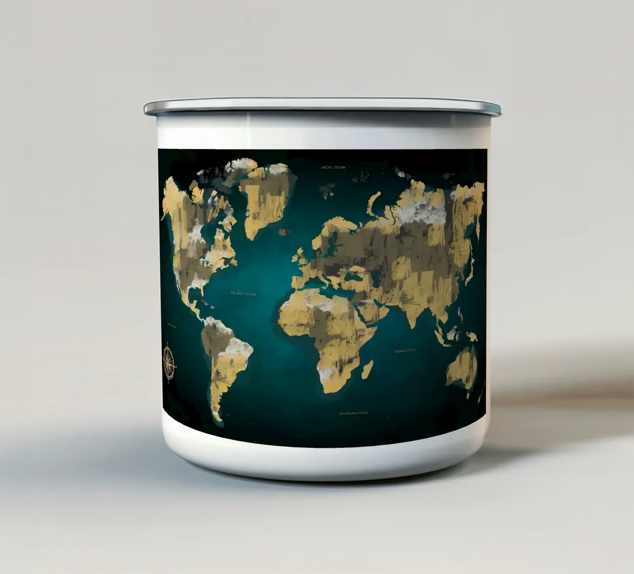 mappa del mondo 1 tazza in smalto da Aiden Garcia