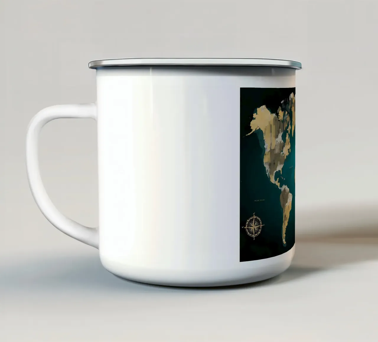 mappa del mondo 1 tazza in smalto da Aiden Garcia