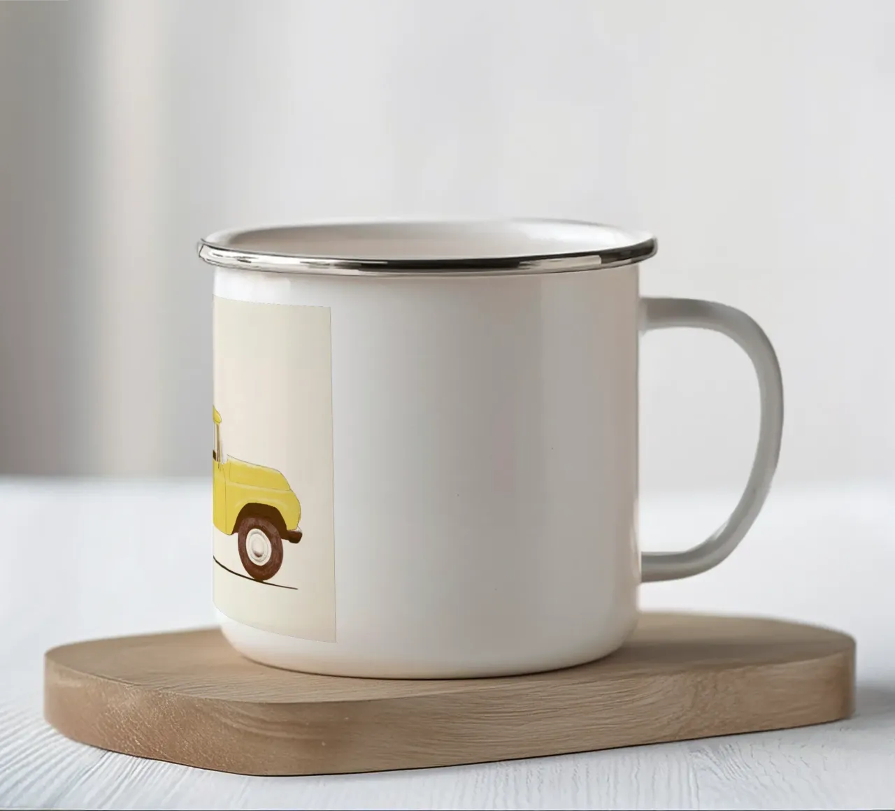 Summer Car Print tazza in smalto da Florent Bodart