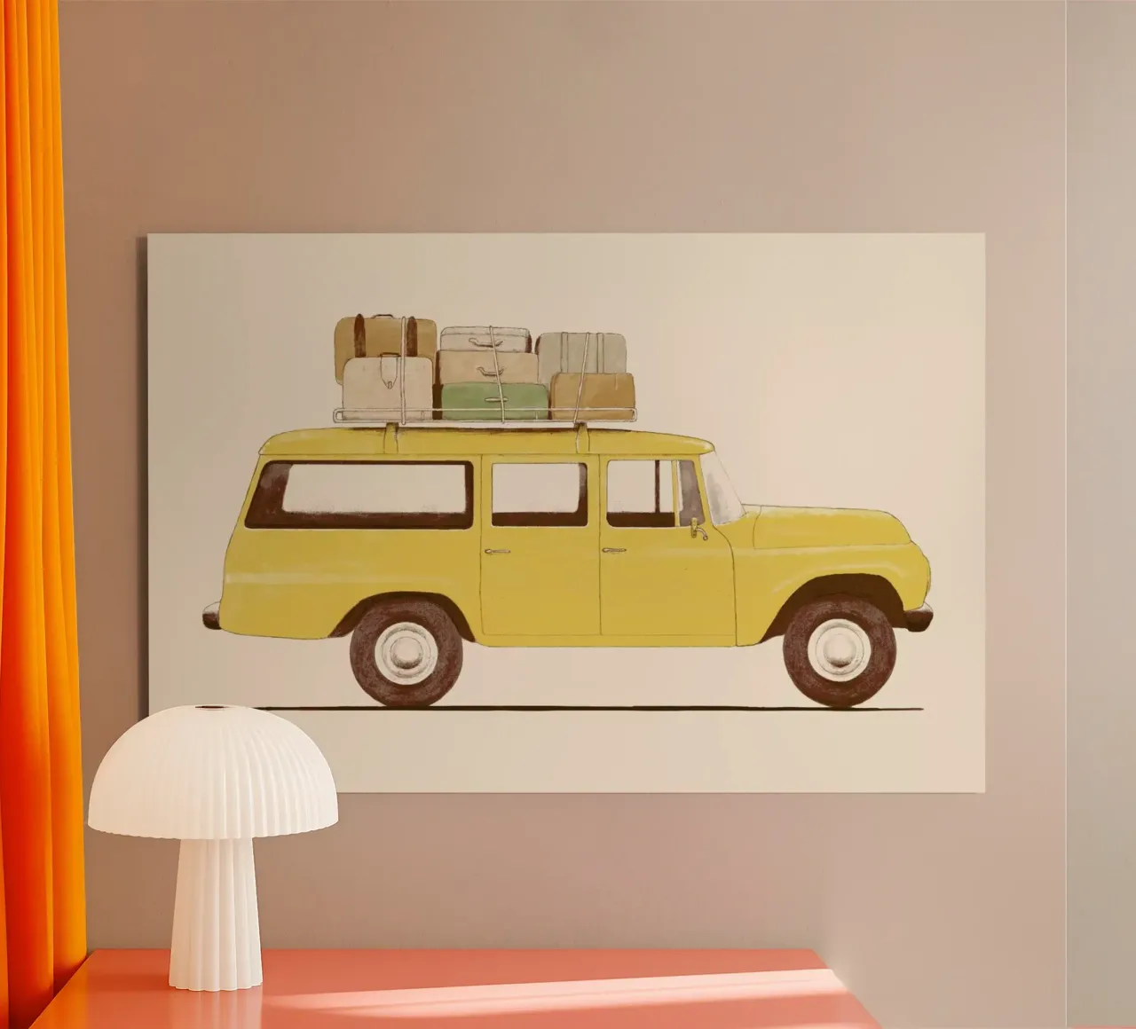 Summer Car Print Alu-Dibond von Florent Bodart