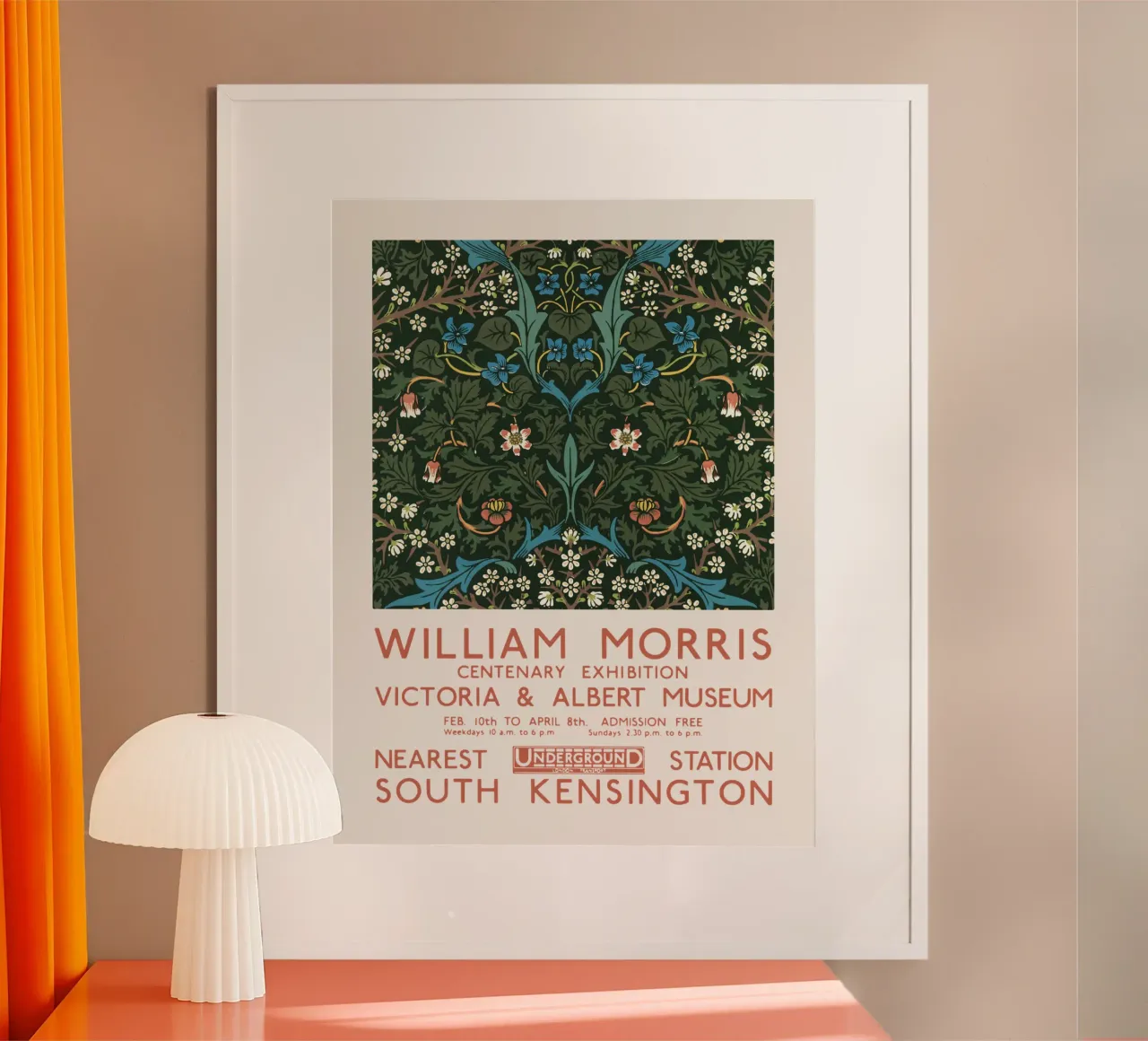 William Morris Retro Art Exhibition poster with aluminum frame by Vintagrafica