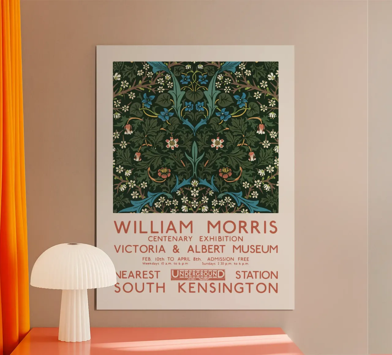 William Morris Retro Art Exhibition poster with aluminum frame by Vintagrafica