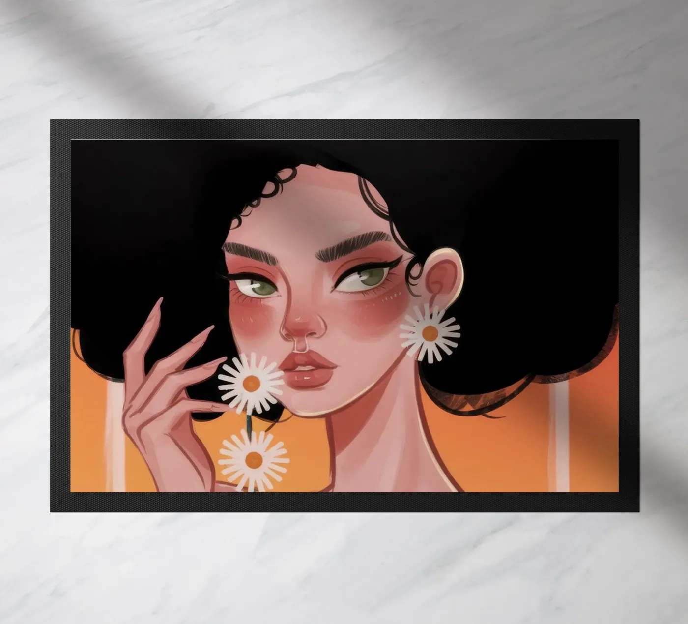 Radiant Afro Elegance doormat by Lumina Vision