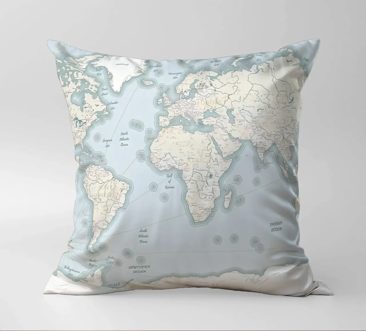 World Map Print decorative cushion by Aiden Garcia