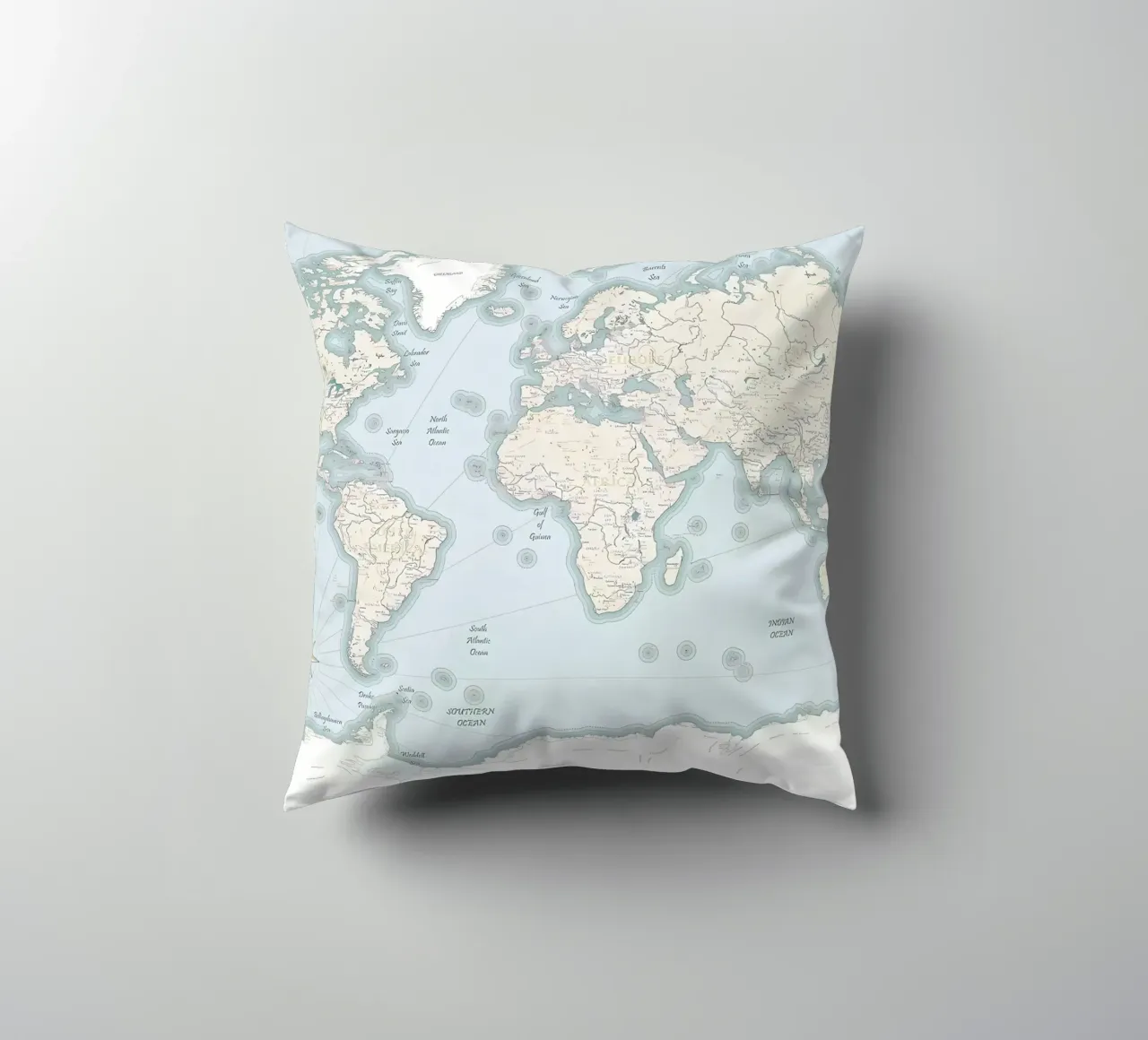 World Map Print decorative cushion by Aiden Garcia