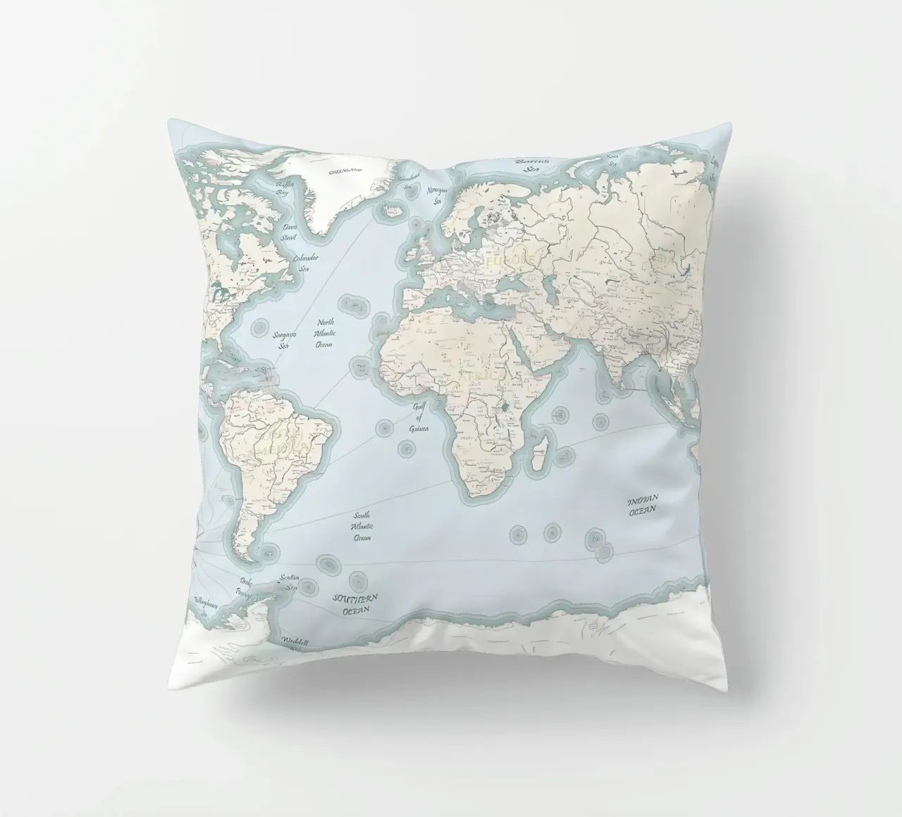 World Map Print decorative cushion by Aiden Garcia