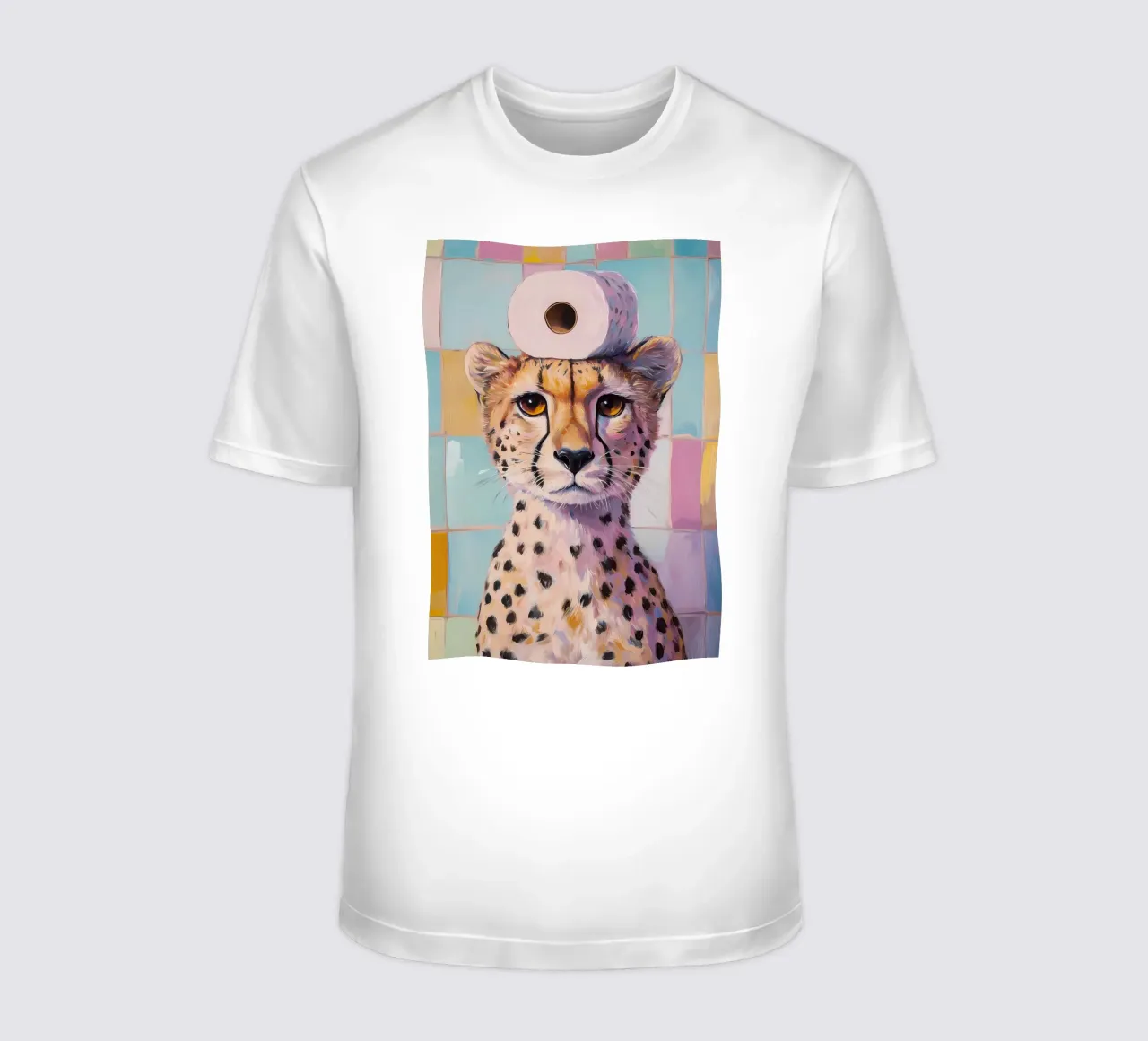 Ghepardo con carta igienica t-shirt da Adrian Patel