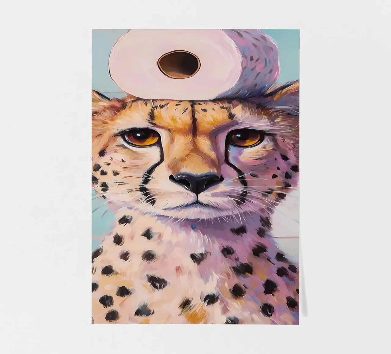 Gepard mit Toilettenpapier Stickerbogen von Adrian Patel