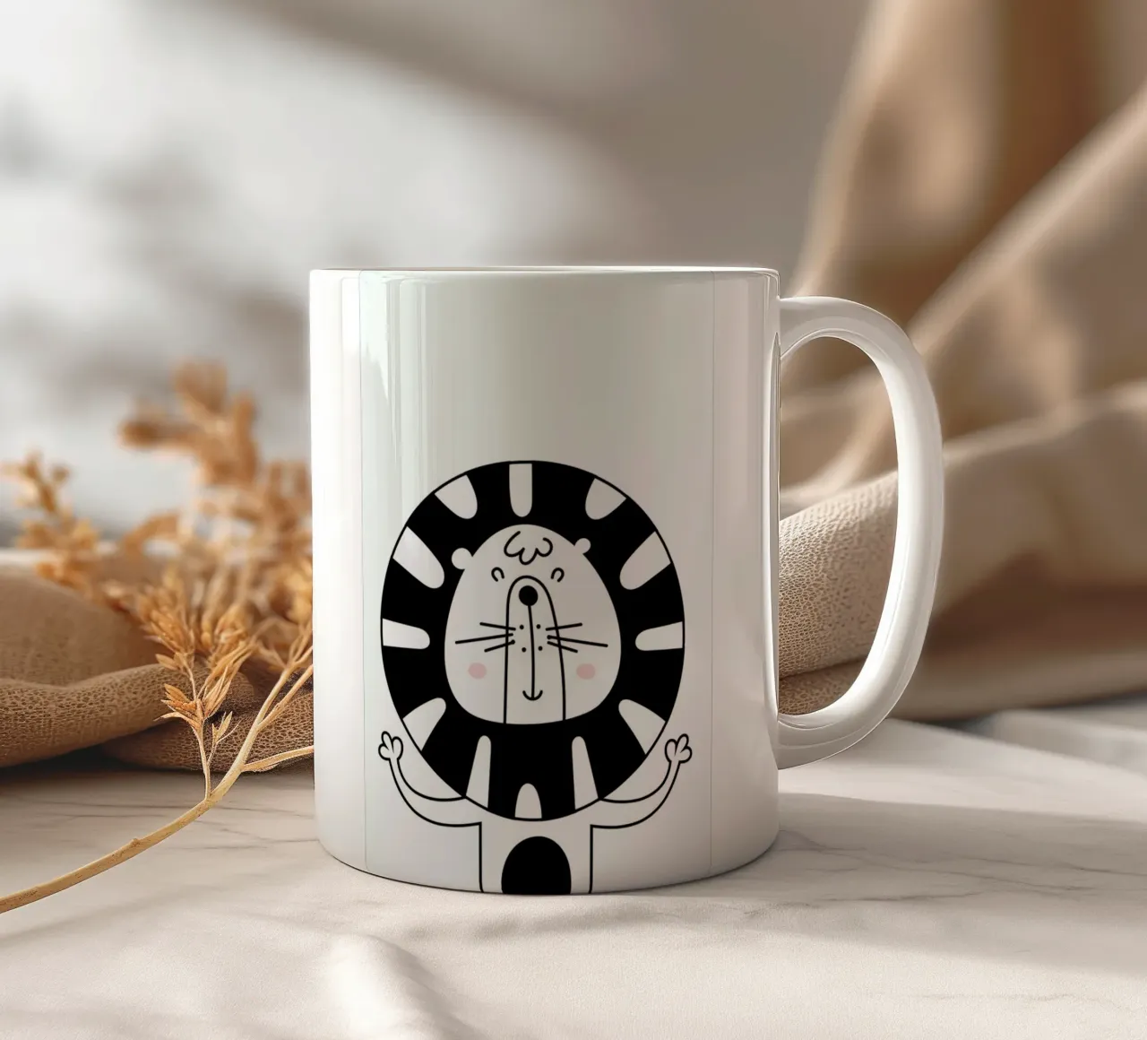 Happy Lion tazza in ceramica da Little Flourishes