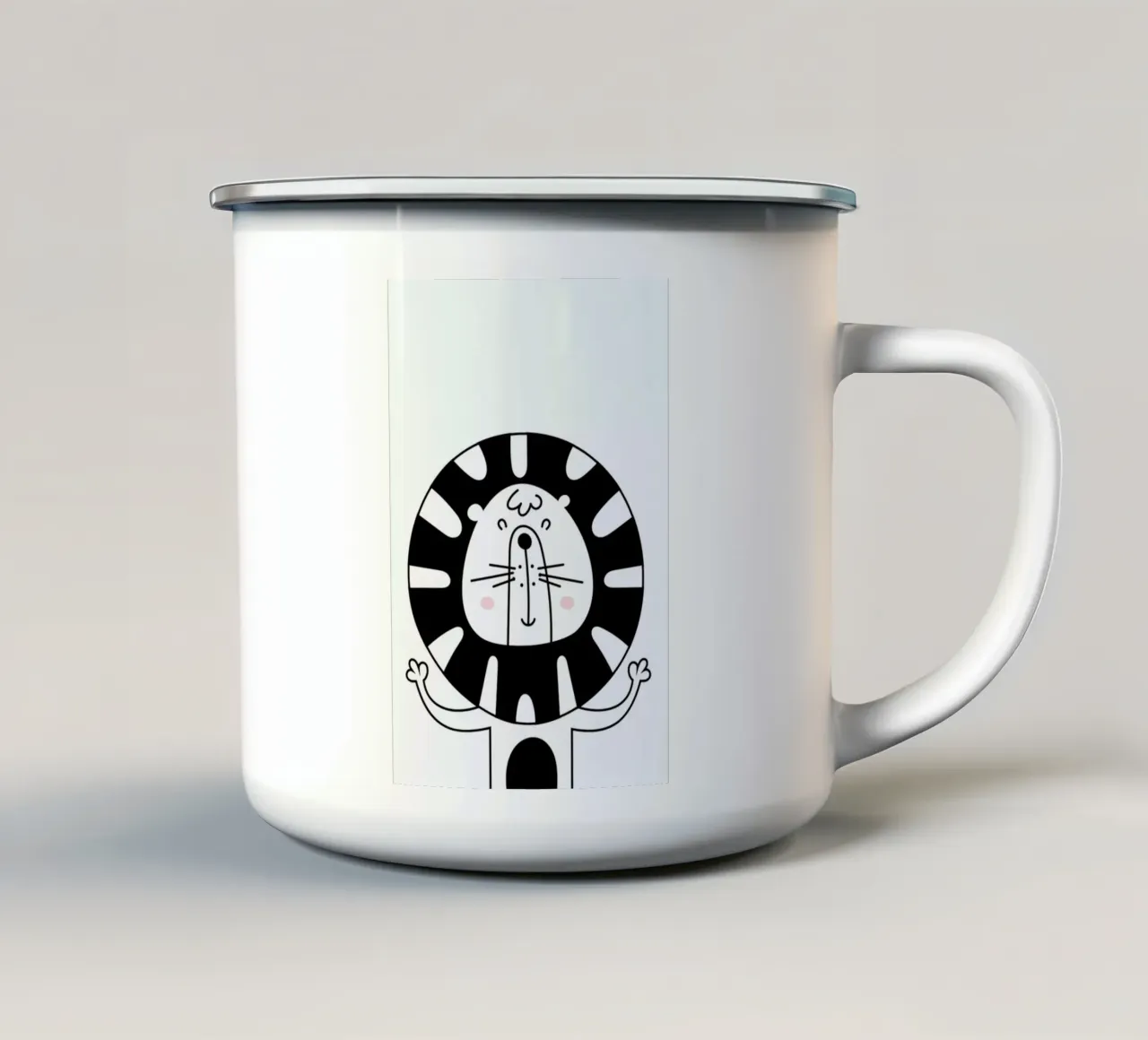 Happy Lion tazza in smalto da Little Flourishes