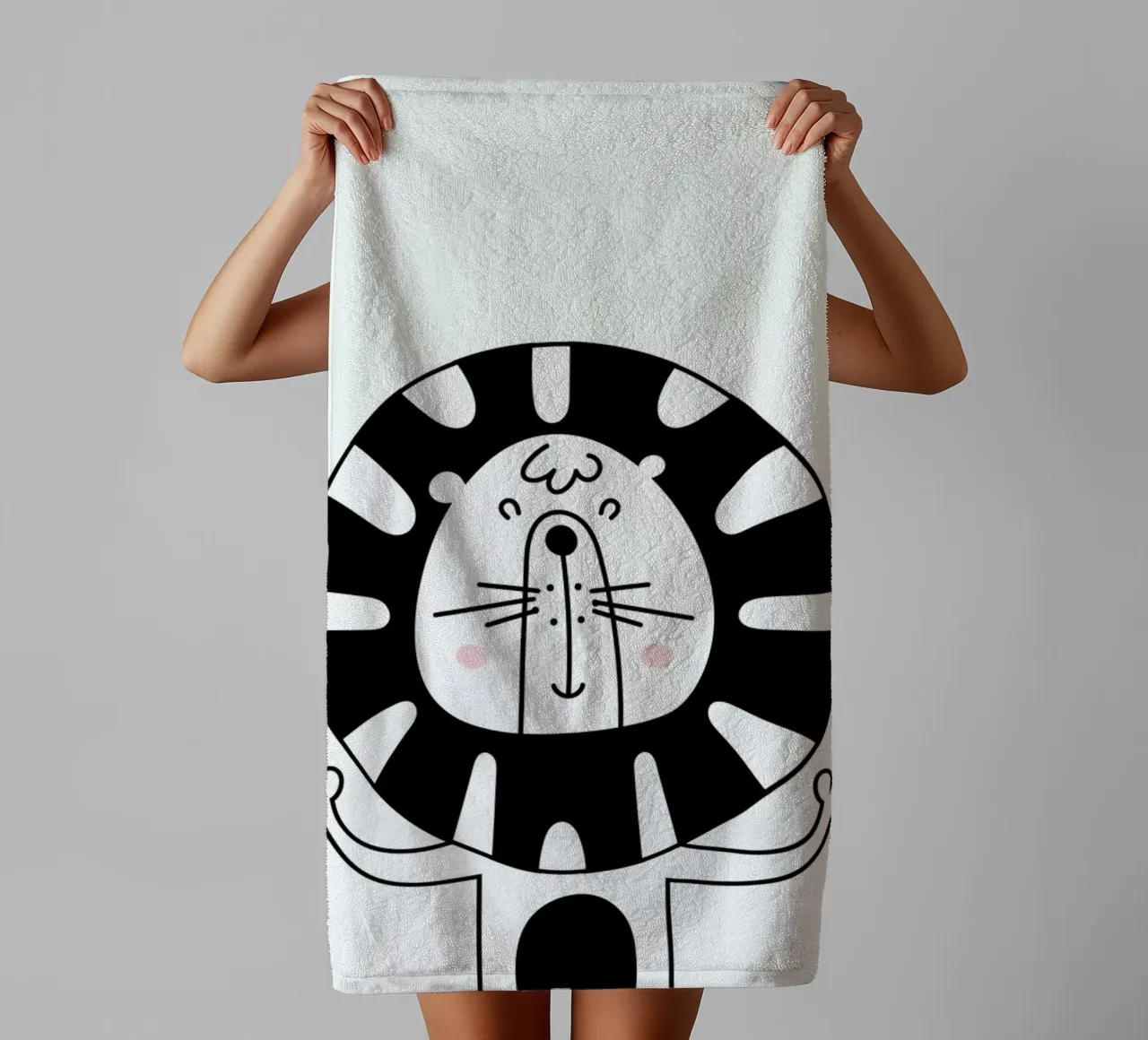 Happy Lion asciugamano da bagno da Little Flourishes
