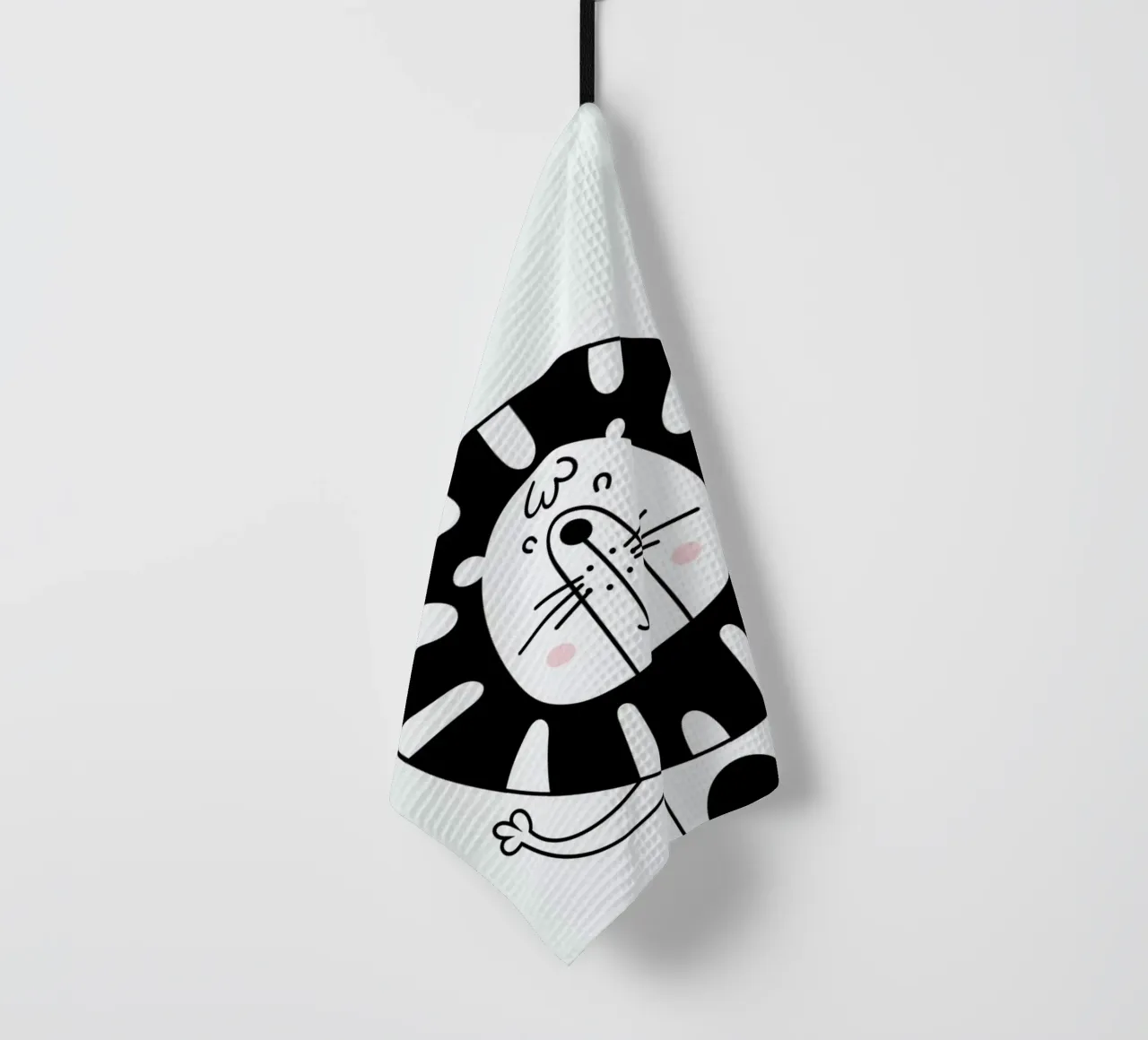Happy Lion canovaccio da cucina da Little Flourishes