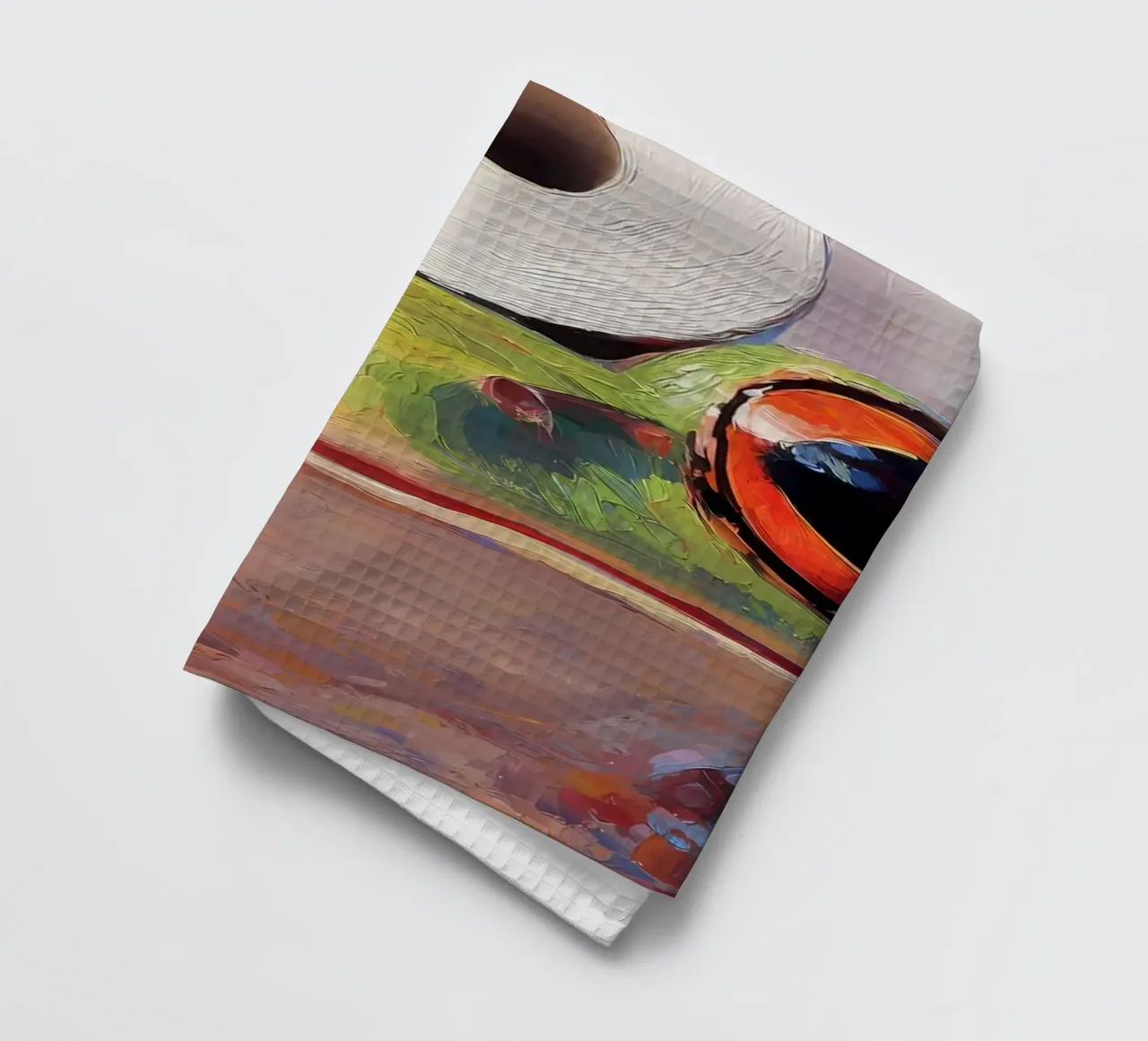 Frog with Toilet Paper tea towel by Adrian Patel