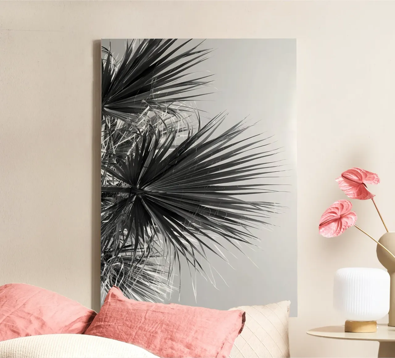 Ventilatore Palm Black White Vibes tela da Matthew Katz