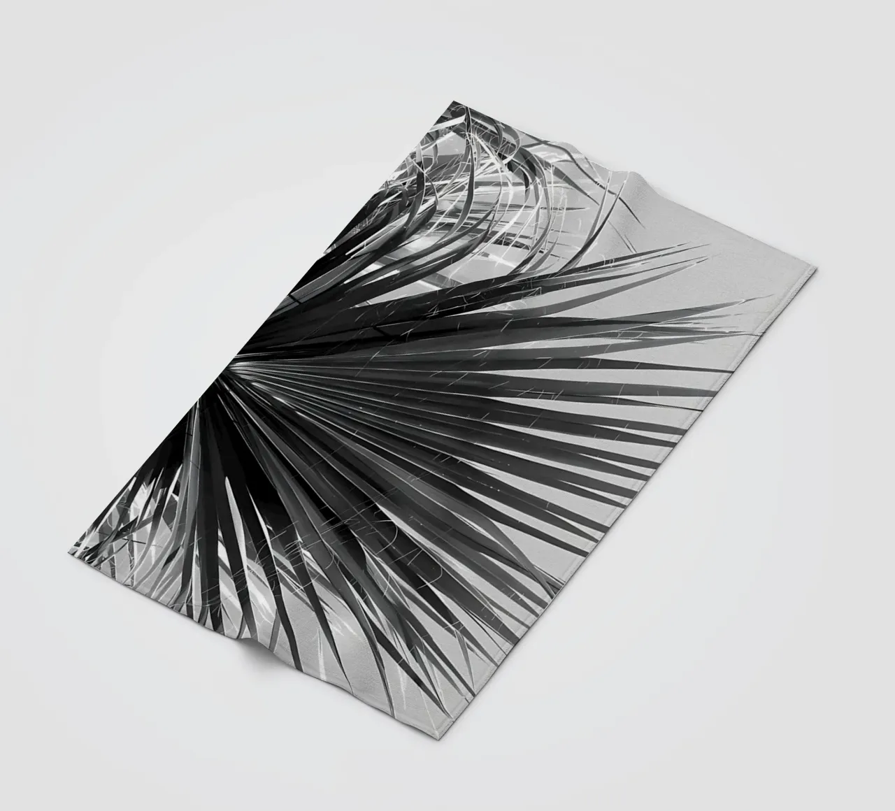 Fächerpalme Schwarz Weiß Vibes Fleecedecke von Matthew Katz