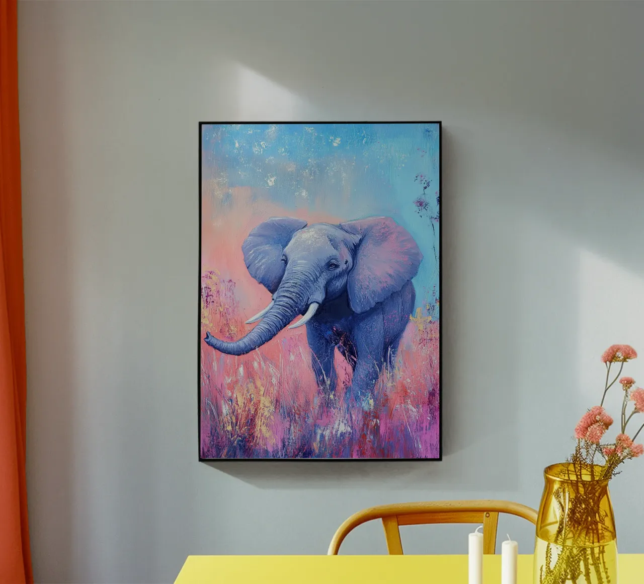 Elephant: Carried by memories acrylic glass by Nikis Art Studio