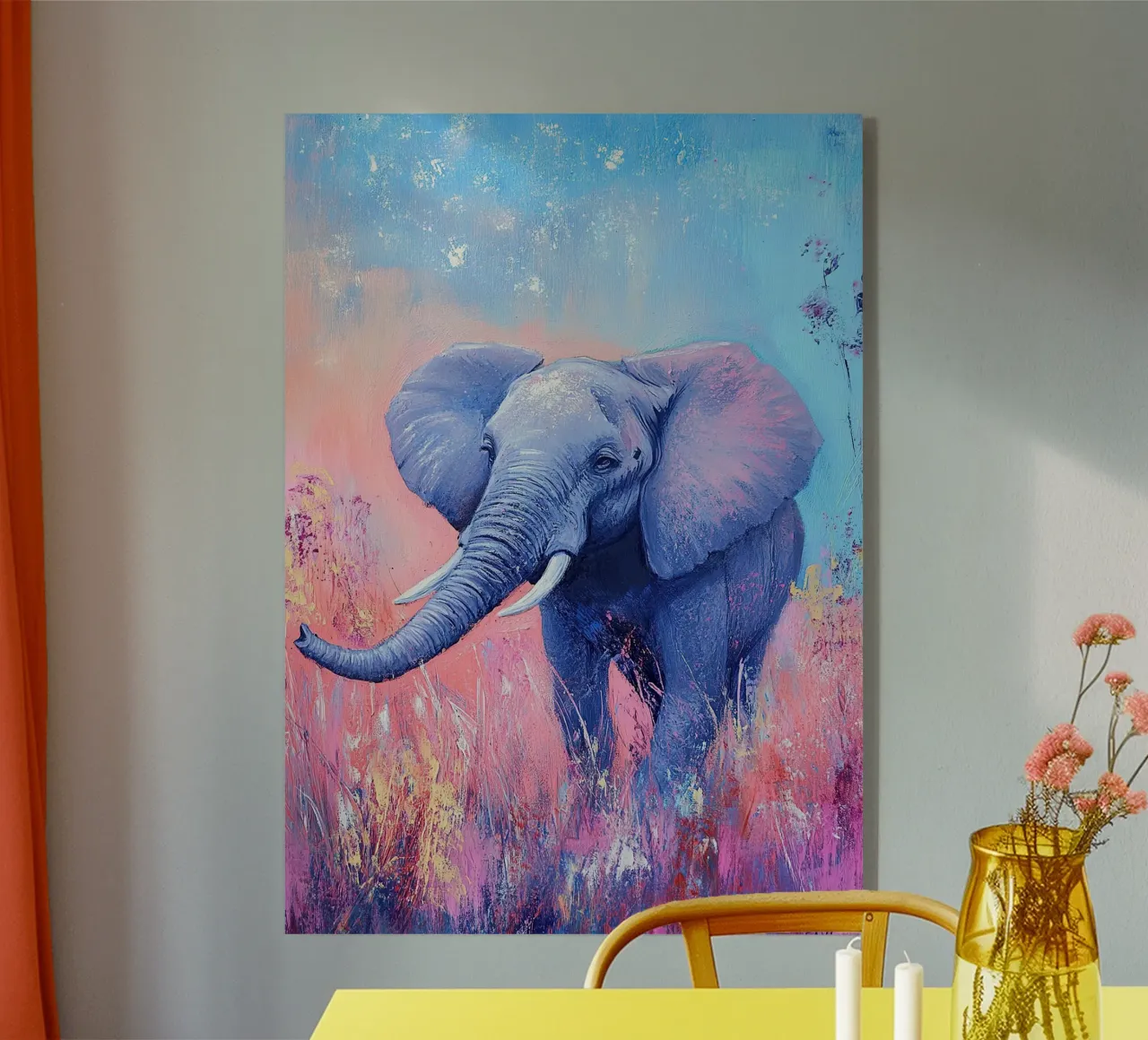 Elephant: Carried by memories acrylic glass by Nikis Art Studio