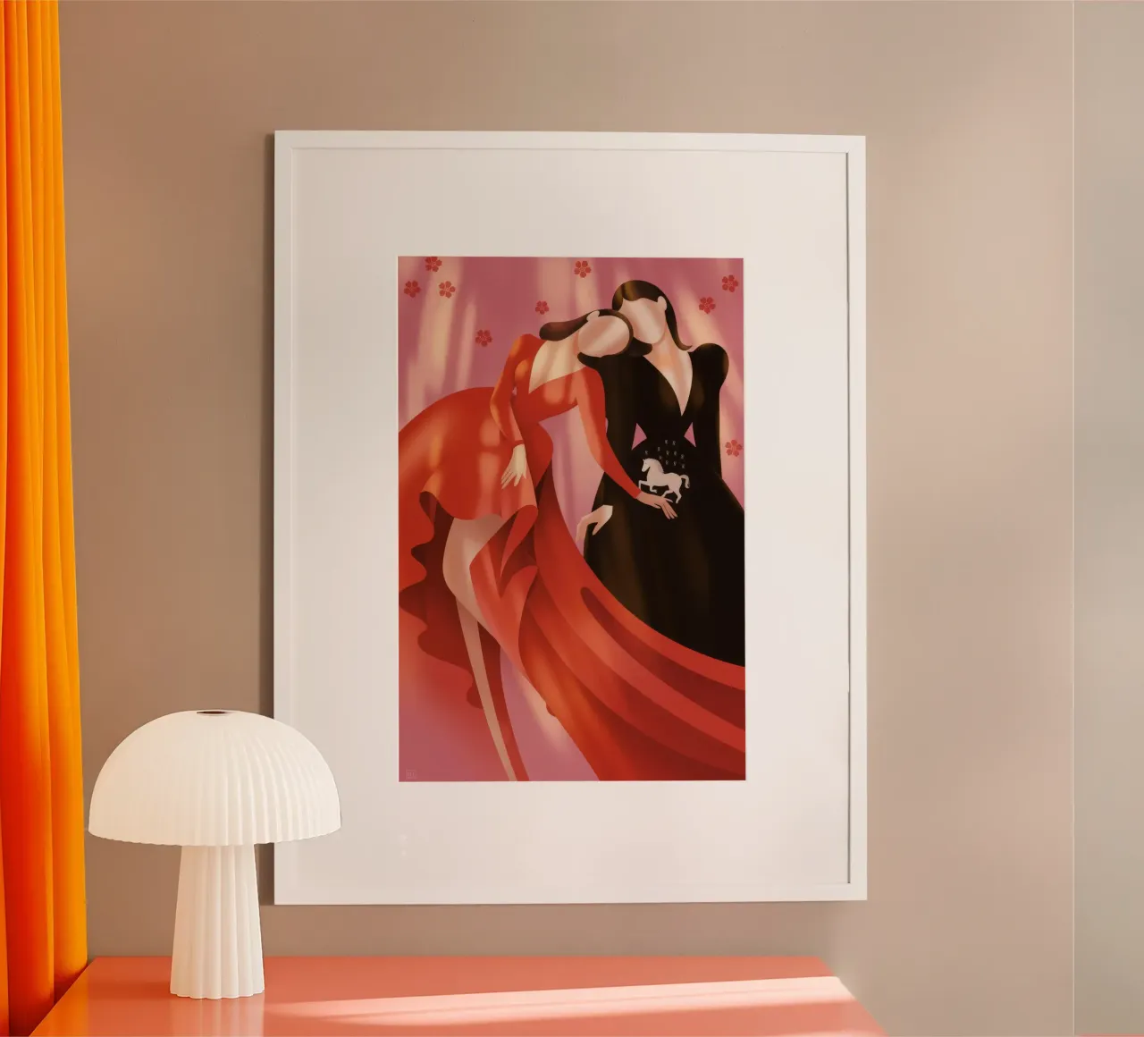 Vortice di danza appassionato poster con telaio in alluminio da Lumina Vision