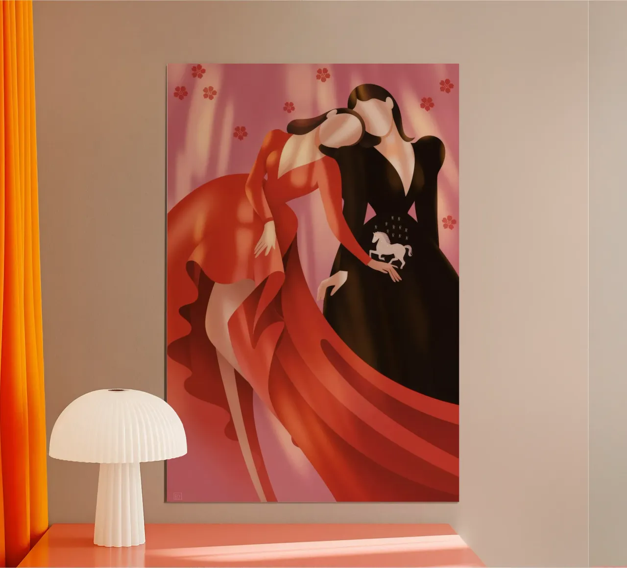 Vortice di danza appassionato poster con telaio in alluminio da Lumina Vision