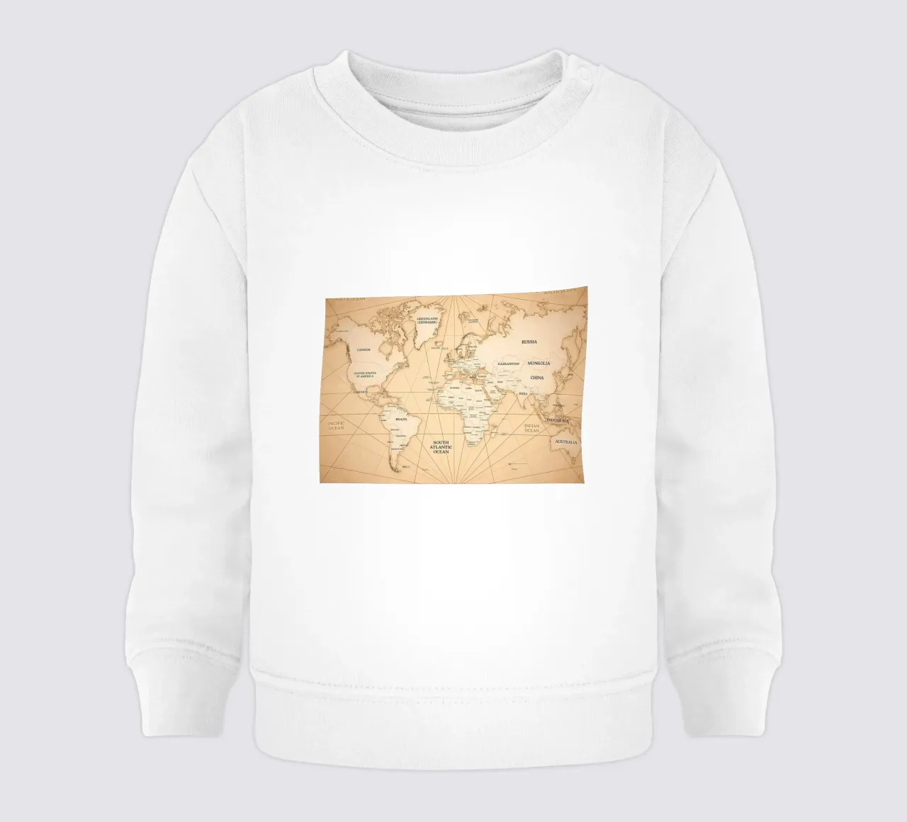 Old Map of the World baby sweatshirt by Aiden Garcia