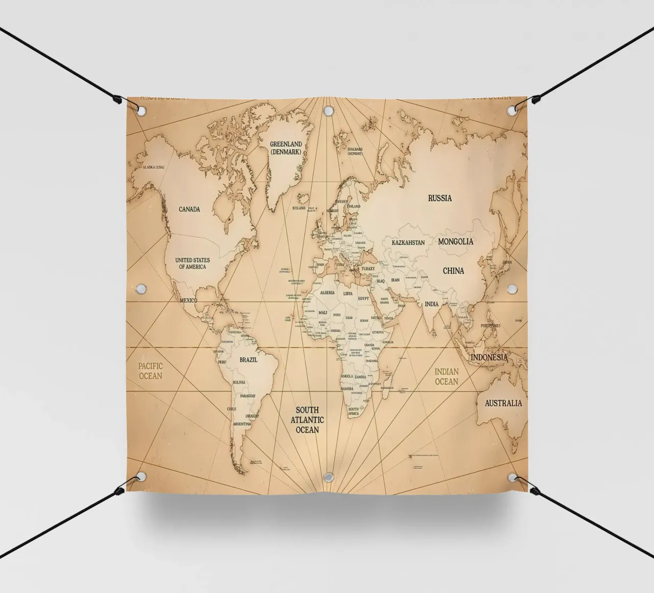 Old Map of the World pvc cover by Aiden Garcia