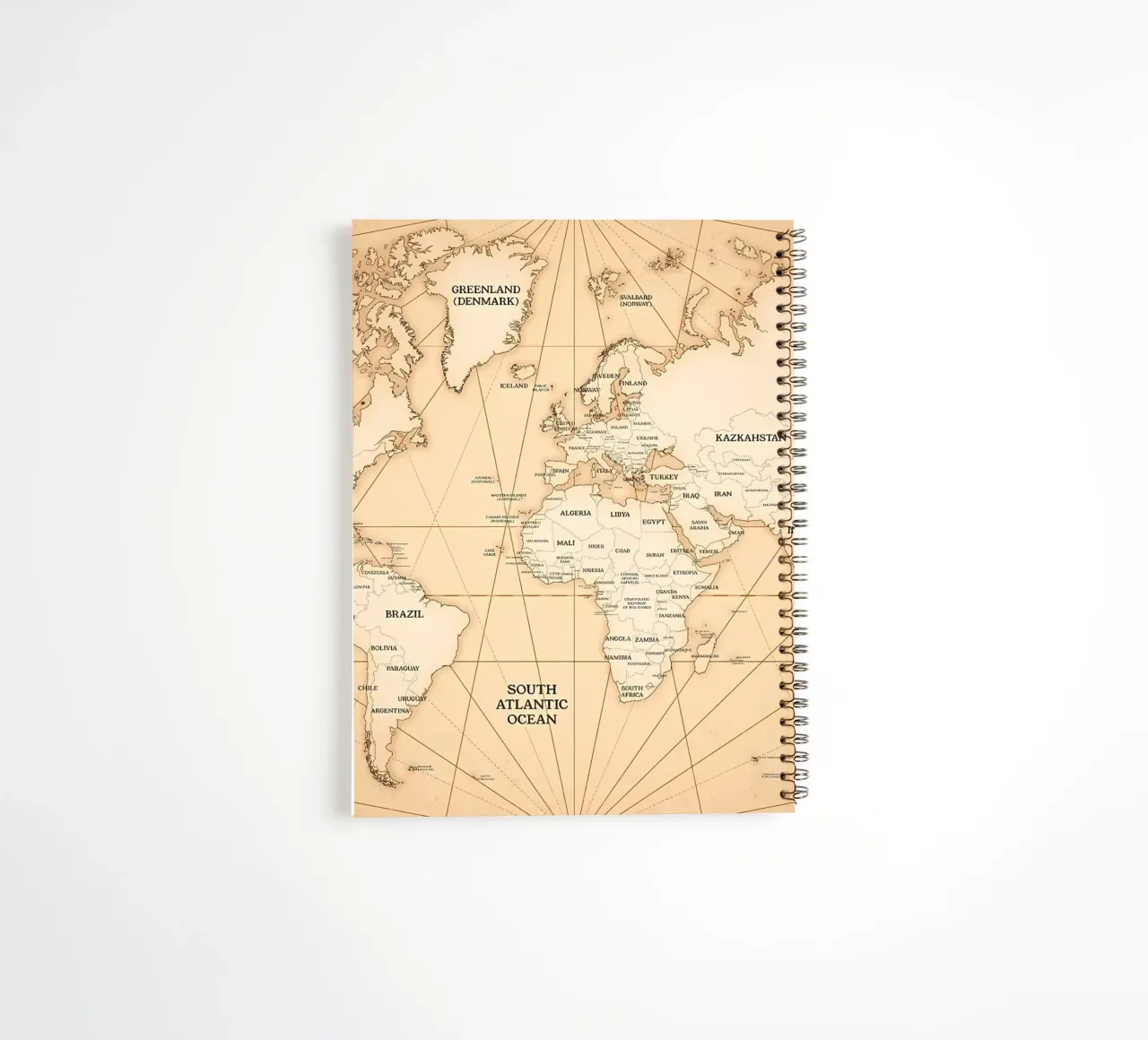 Old Map of the World spiral notebook by Aiden Garcia