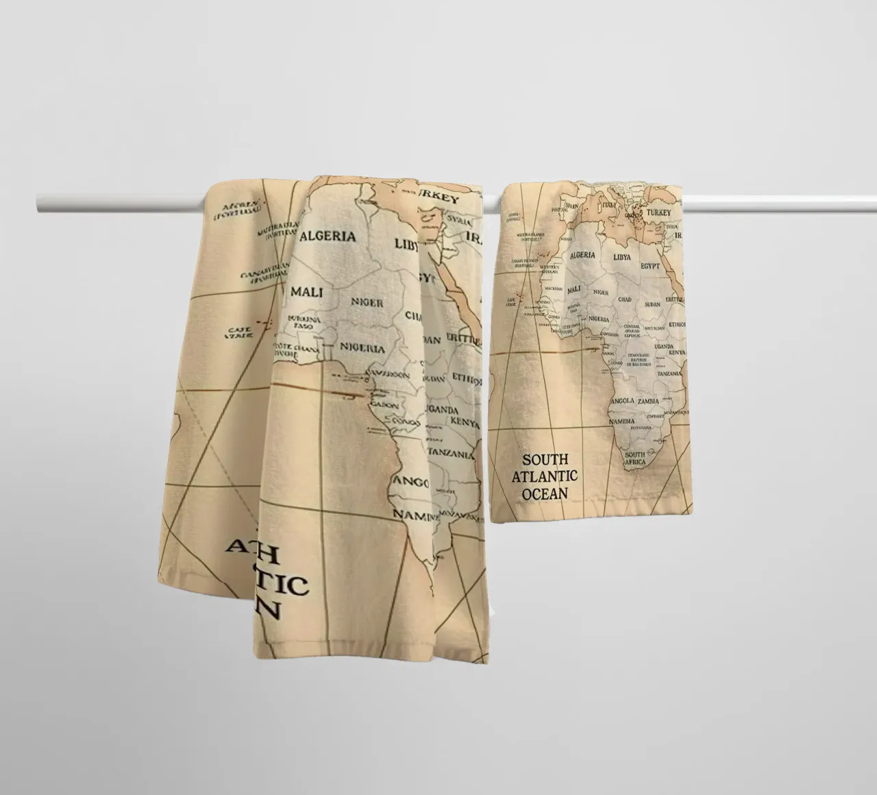 Old Map of the World towel by Aiden Garcia