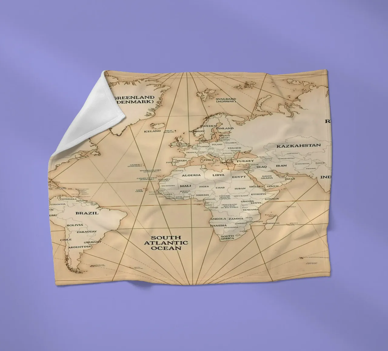 Old Map of the World fleece blanket by Aiden Garcia