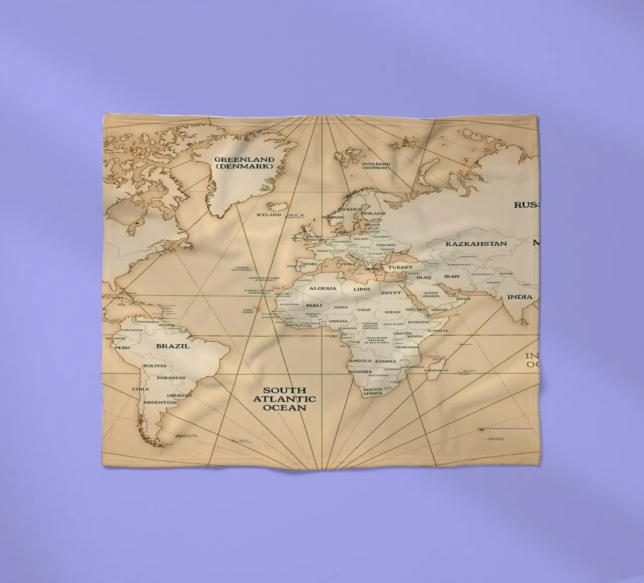 Old Map of the World fleece blanket by Aiden Garcia