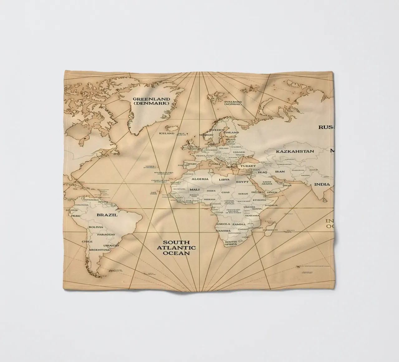 Old Map of the World fleece blanket by Aiden Garcia
