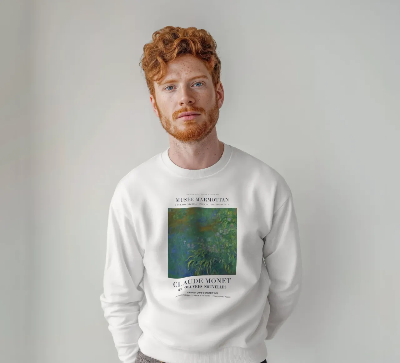 Mostra d'arte retrò Monet felpa da Vintagrafica