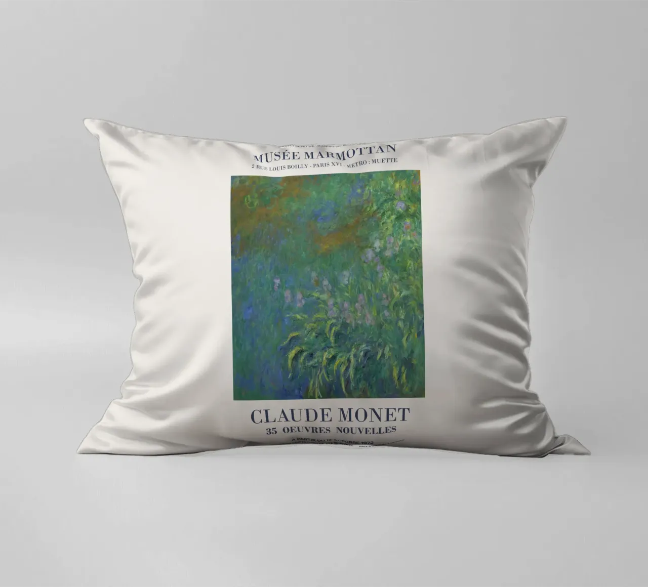 Monet Retro Art Exhibition decorative cushion by Vintagrafica