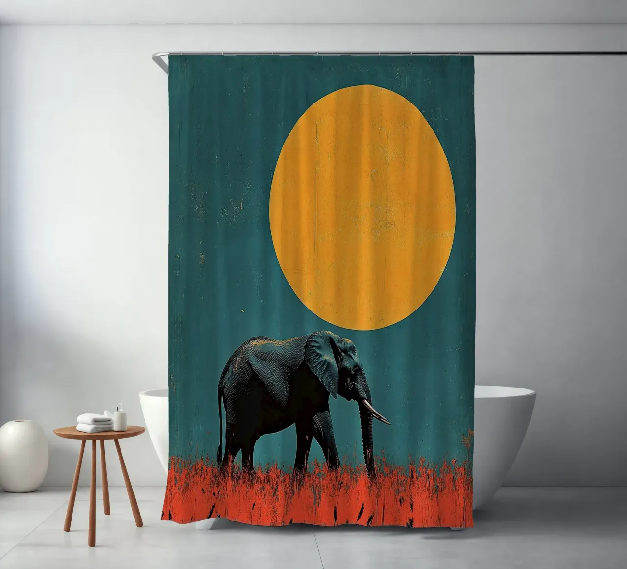 Elefante: un'eco dei tempi antichi tenda da doccia da Nikis Art Studio