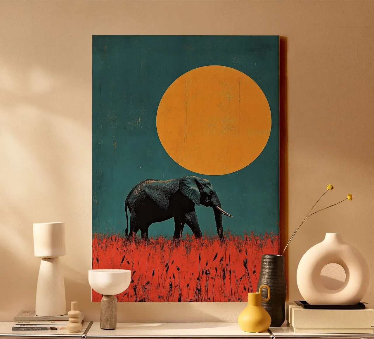 Elephant: An echo of ancient times canvas by Nikis Art Studio