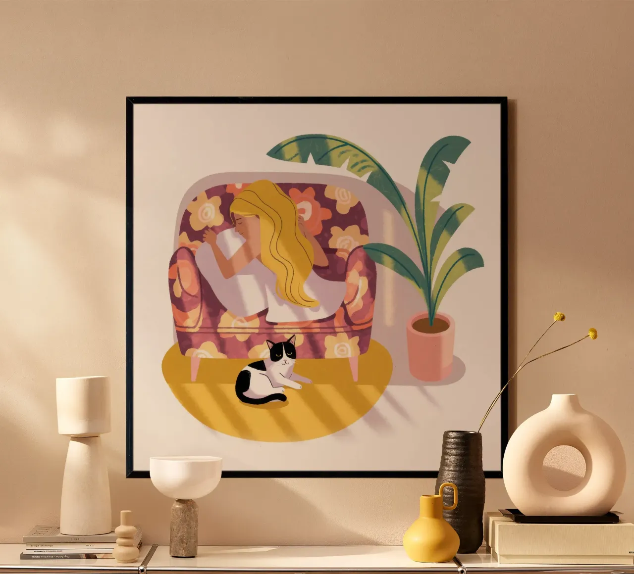 Accogliente comfort per i gatti poster da Lumina Vision