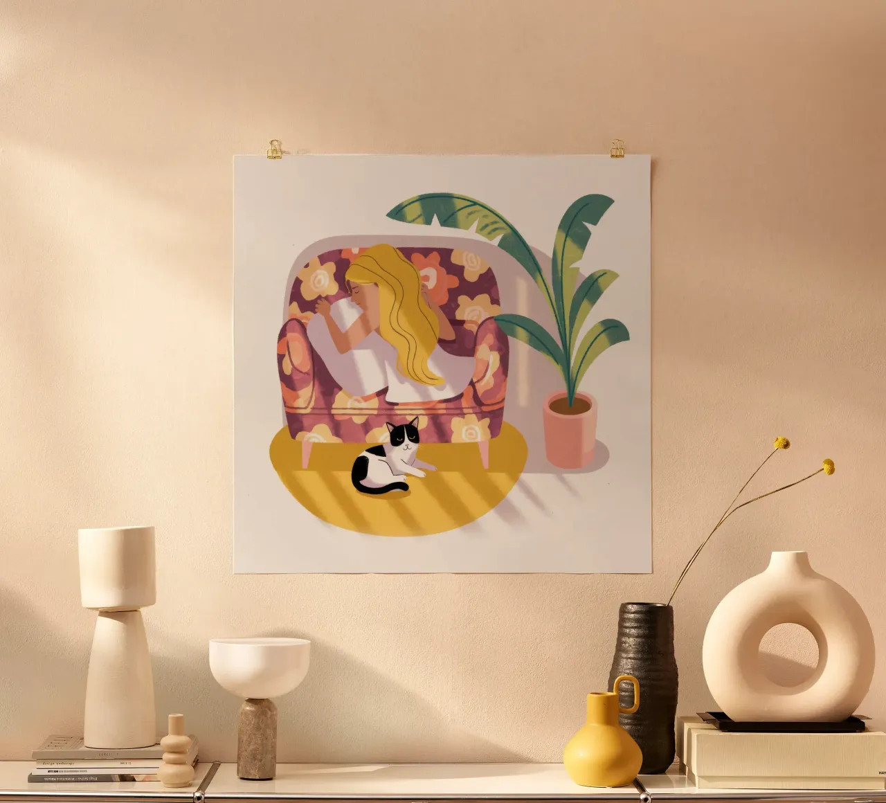 Accogliente comfort per i gatti poster da Lumina Vision
