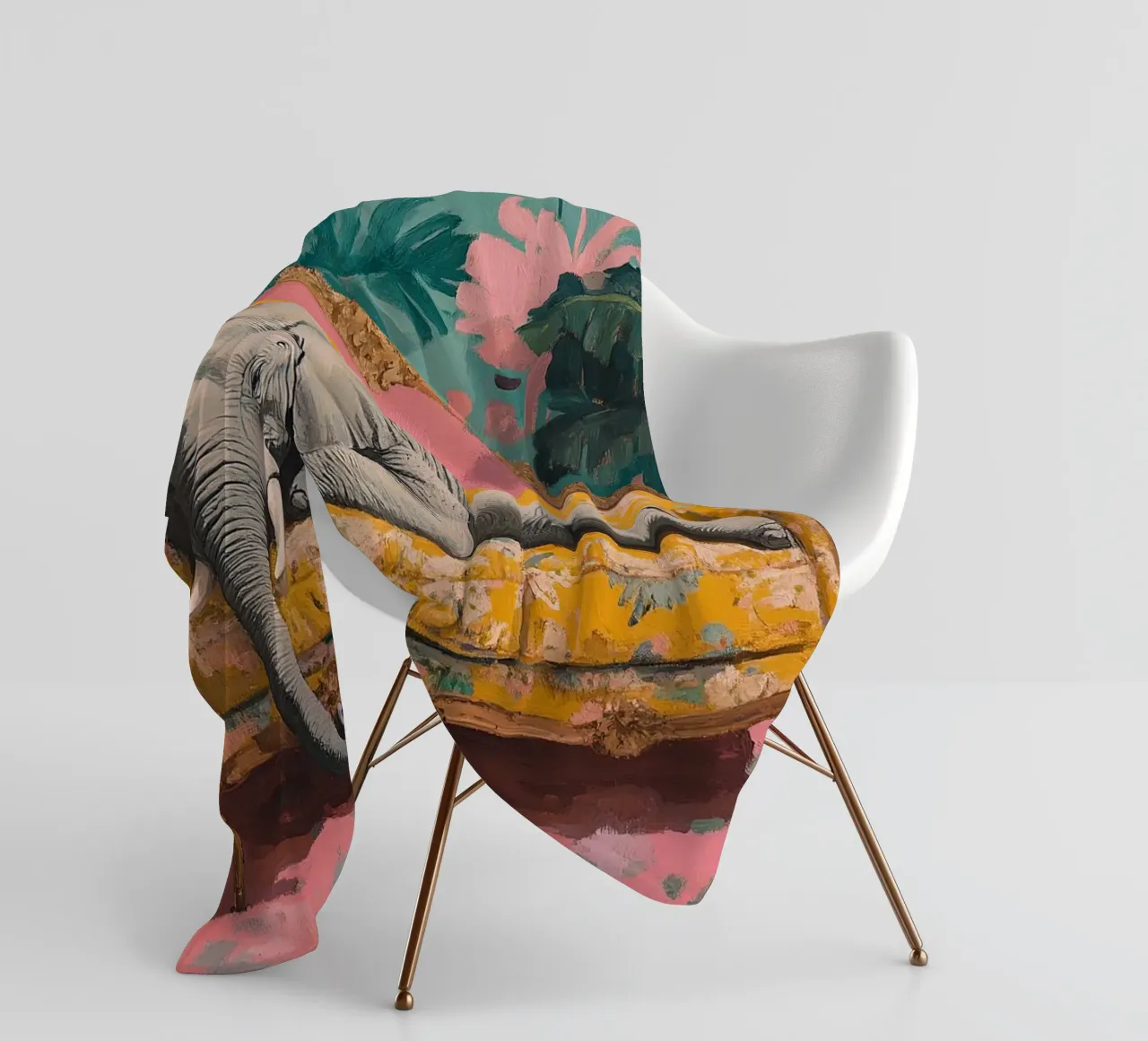 Elephant: The wisdom of wrinkles fleece blanket by Nikis Art Studio