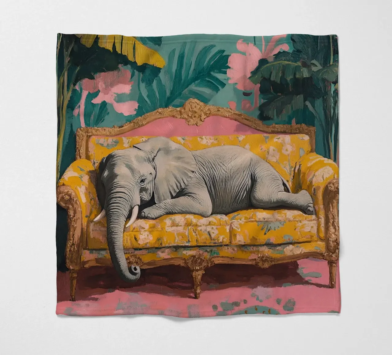 Elephant: The wisdom of wrinkles fleece blanket by Nikis Art Studio