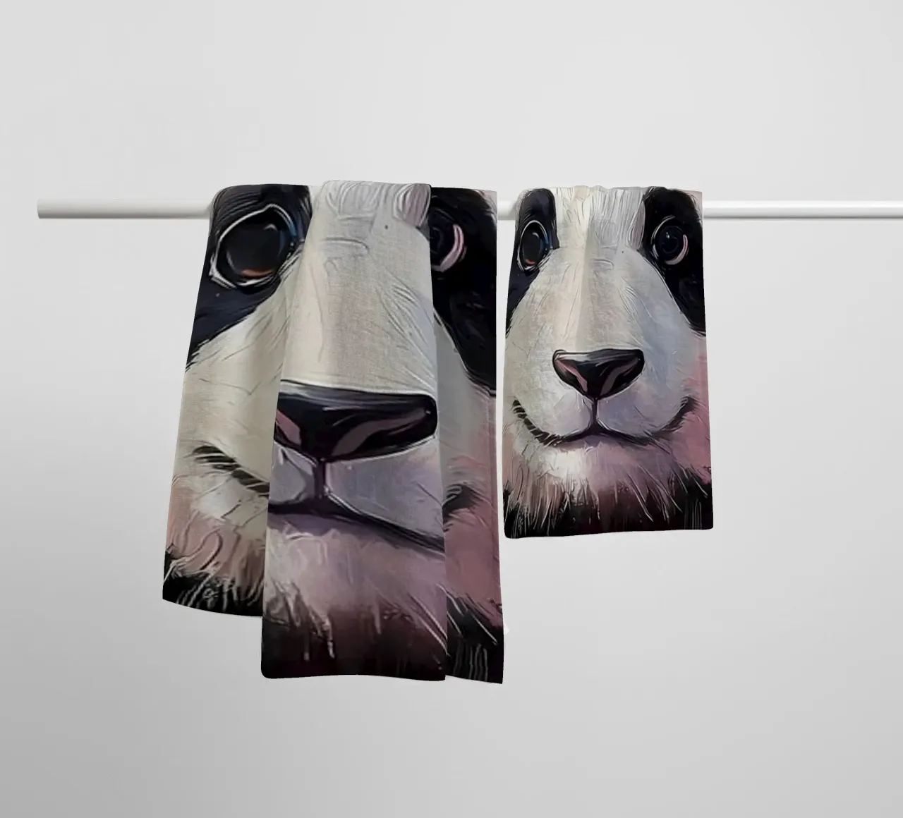 Panda met wc-hoed badhanddoek van Adrian Patel