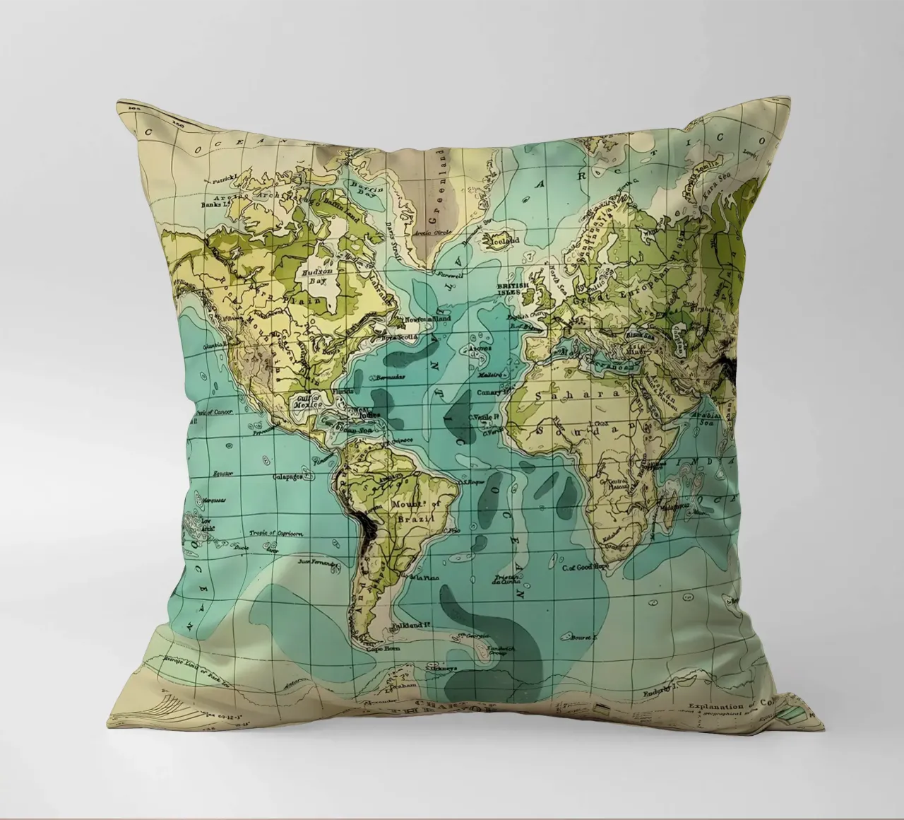 Mappa d'epoca cuscino da Aiden Garcia