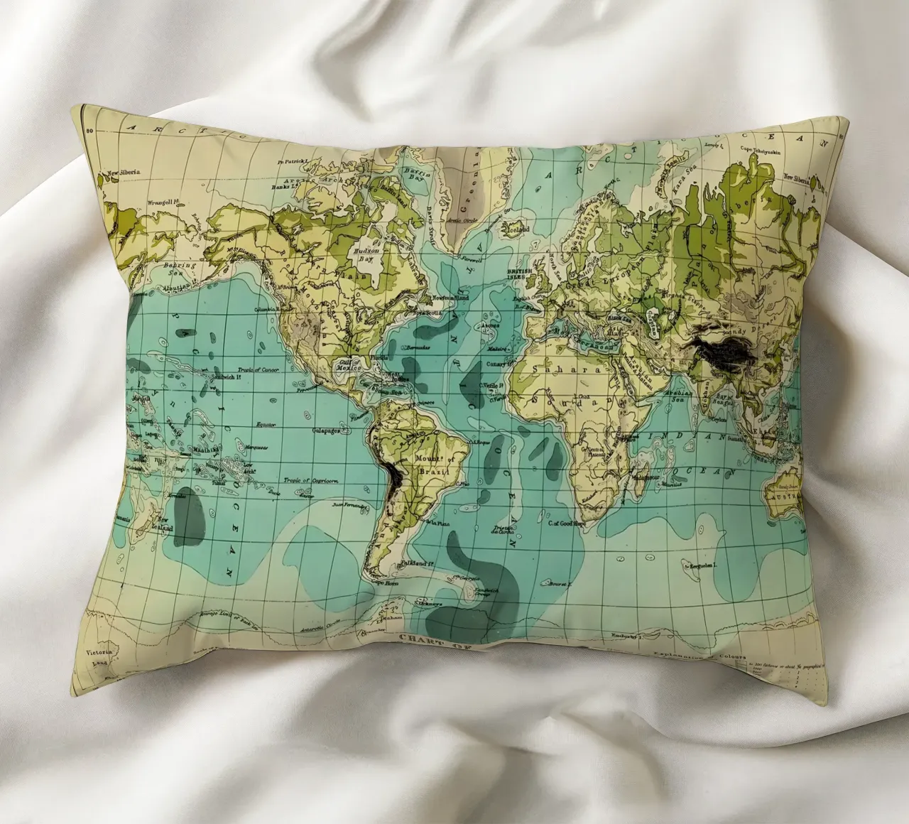 Mappa d'epoca cuscino da Aiden Garcia